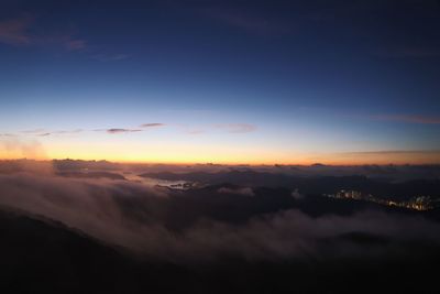 Scenic view of landscape against sky during sunset