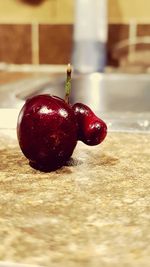 Close-up of cherries on tree