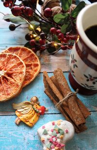 Close-up of fruits on table