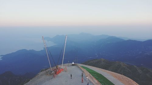 High angle view of overhead cable car