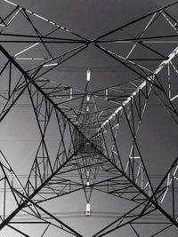 Low angle view of electricity pylon