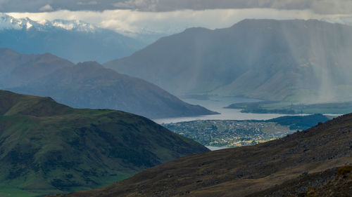 Scenic view of mountains against sky