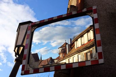 Low angle view of old building against sky