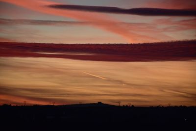 Scenic view of dramatic sky during sunset