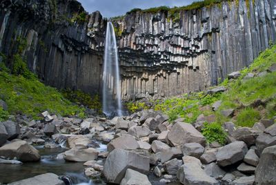 Scenic view of waterfall