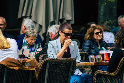 Group of people at restaurant