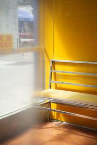 High angle view of empty seats