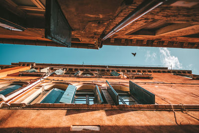 Low angle view of residential building against sky