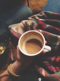 Coffee cup on table