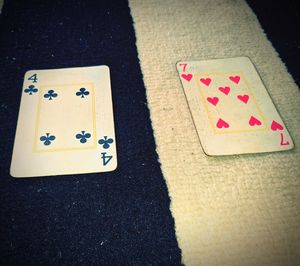 High angle view of heart shape on table