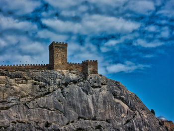 Low angle view of castle against sky