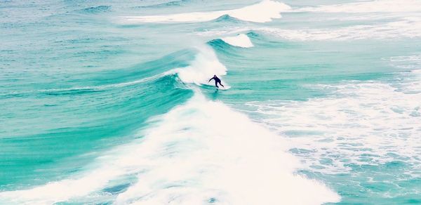 Man surfing in sea