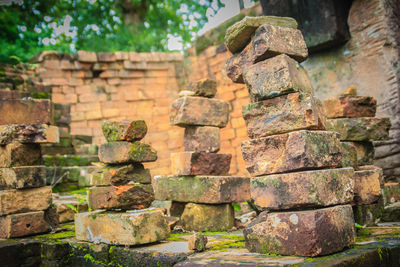 Close-up of stone wall