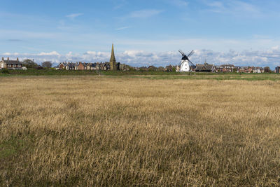 Scenic view of field against sky