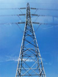 Low angle view of electricity pylon