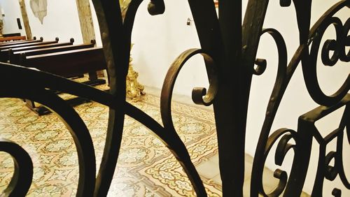 Close-up of railing