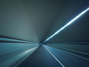 Blurred motion of empty tunnel
