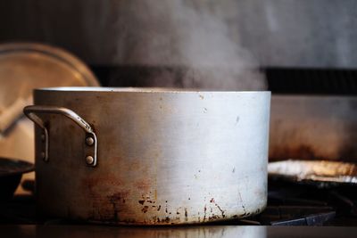 Close-up of rusty metallic object