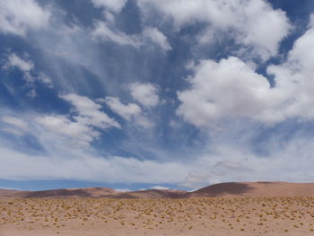 Scenic view of desert against sky