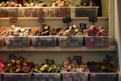 Various vegetables for sale in store