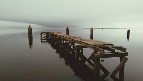 View of pier on sea