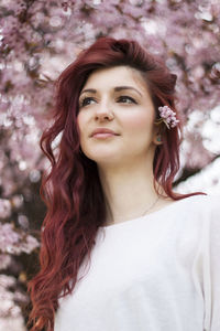 Close-up of beautiful young woman