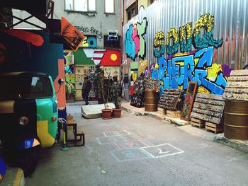 Multi colored built structure