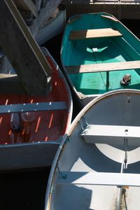 Close-up of boat moored