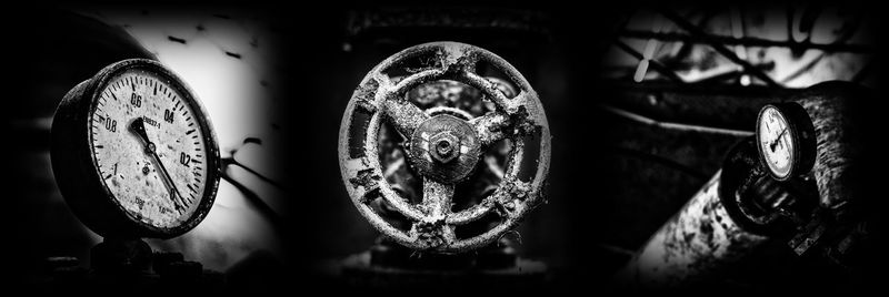 Close-up of old machine part