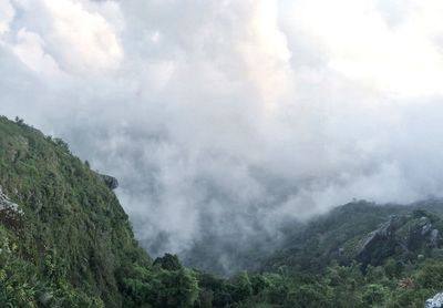 Scenic view of landscape against cloudy sky