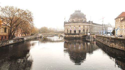 Reflection of buildings in water