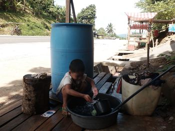 Man having food