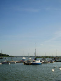 Boats in calm sea