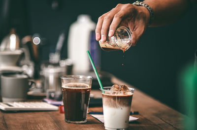 Close-up of coffee cup on table