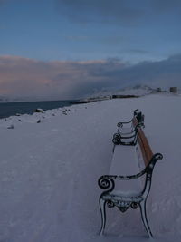 Scenic view of snow against sky