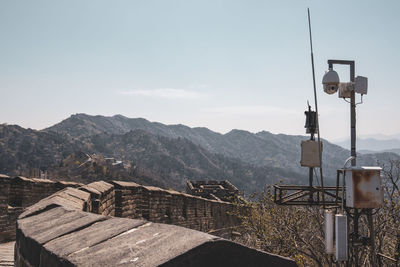 Scenic view of mountains against clear sky