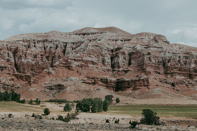 Scenic view of rocky mountains against sky