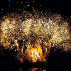 Firework display at night