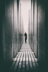 Woman walking on road