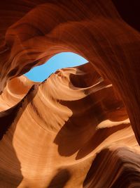 Low angle view of rock formation