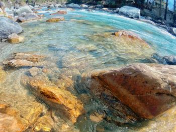 Close-up of rocks in sea