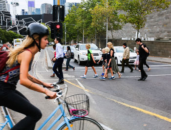 People on city street