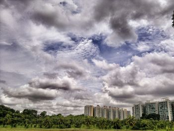 Cloudy sky over city