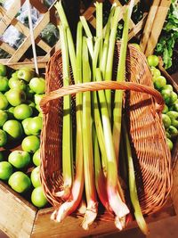 Vegetables for sale in market stall