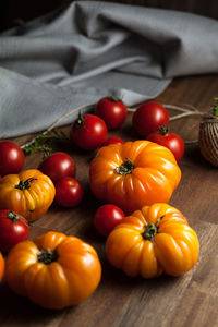 Close-up of tomatoes on table