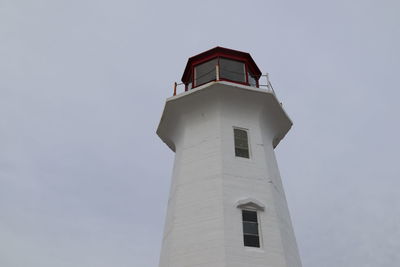 Low angle view of lighthouse against sky