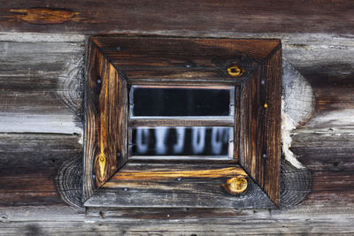 Close-up of wooden door