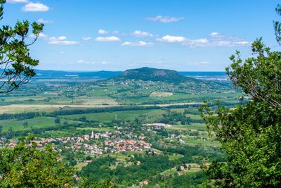 High angle view of landscape against sky