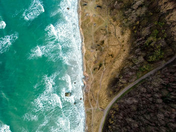High angle view of sea shore