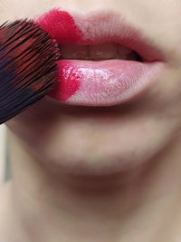 Close-up of woman wearing mask